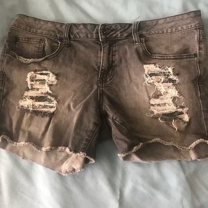 Gray cutoff shorts